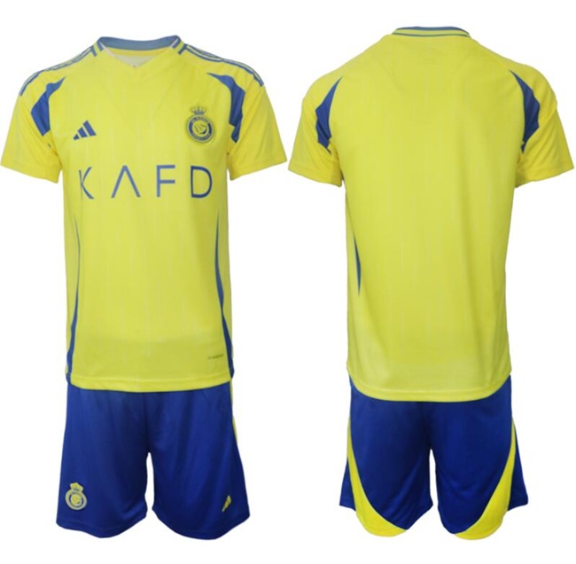 Youth Yellow Al Nassr Custom Home Soccer Jersey Suit